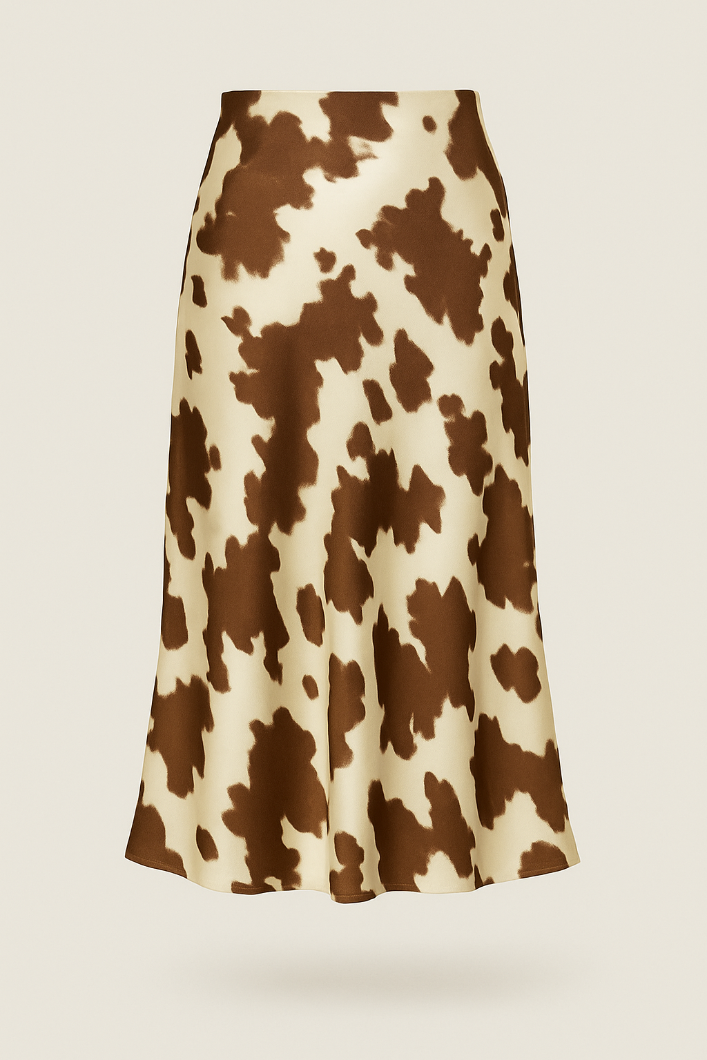 Falda Midi Satinada Cow Print