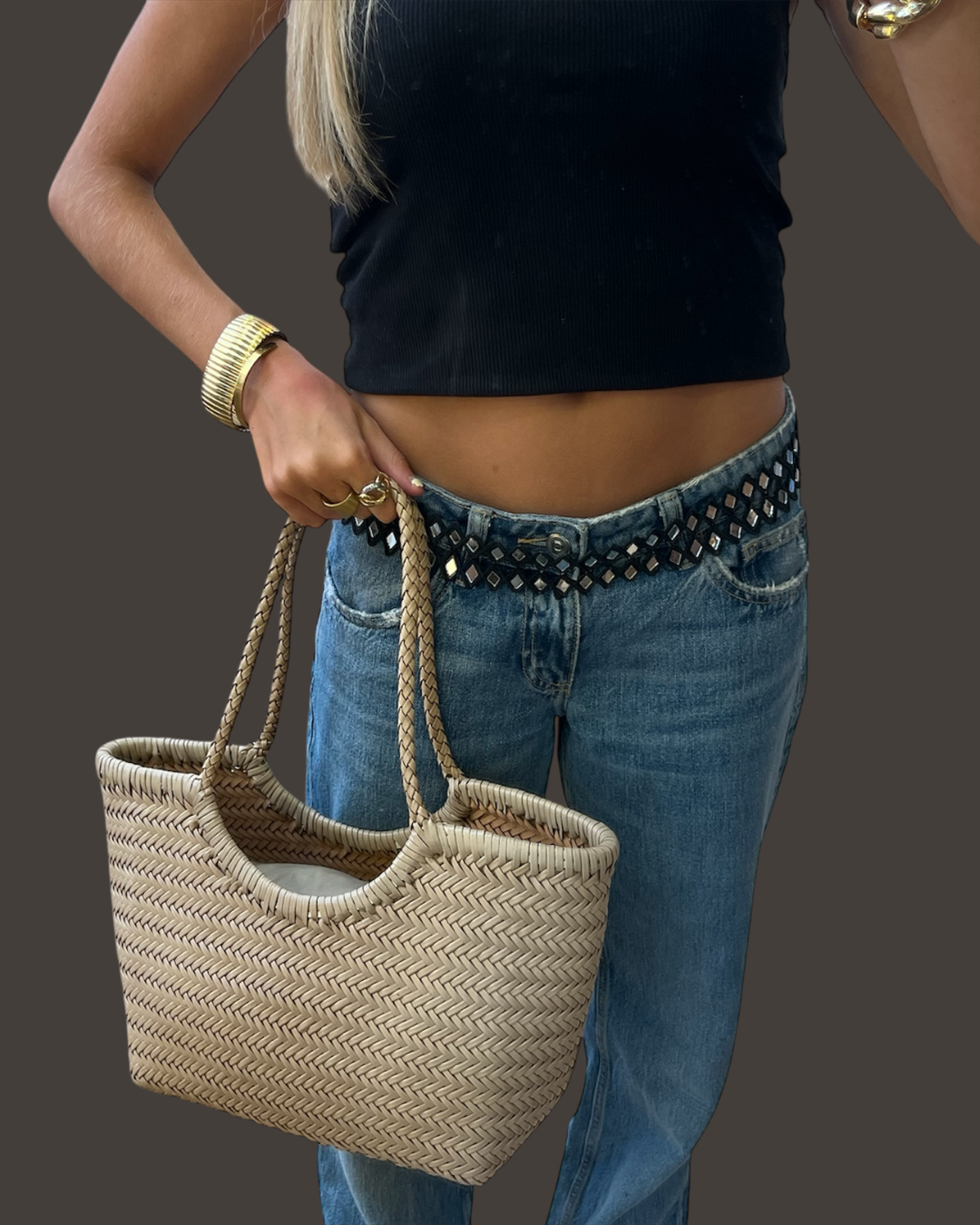 Bolso de piel trenzado “Marea”