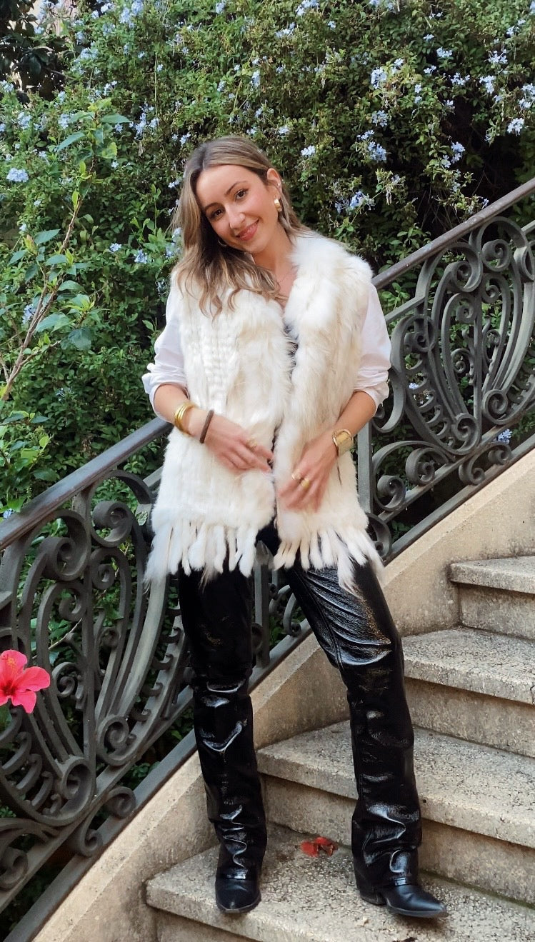 Chaleco de piel blanco