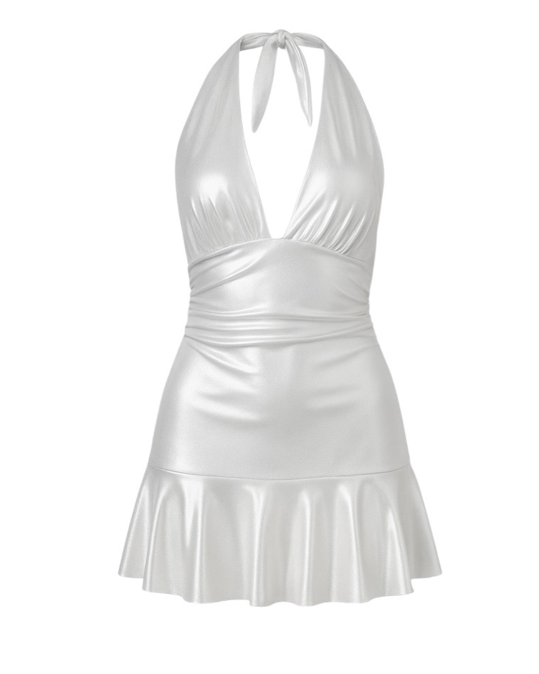 Vestido metalizado halter