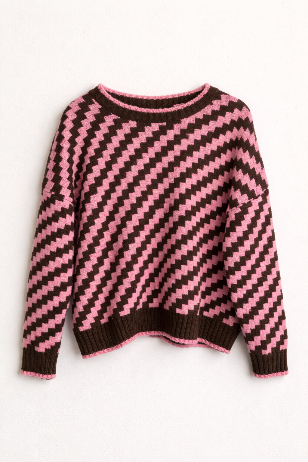 Jersey de punto con diseño geométrico en contraste