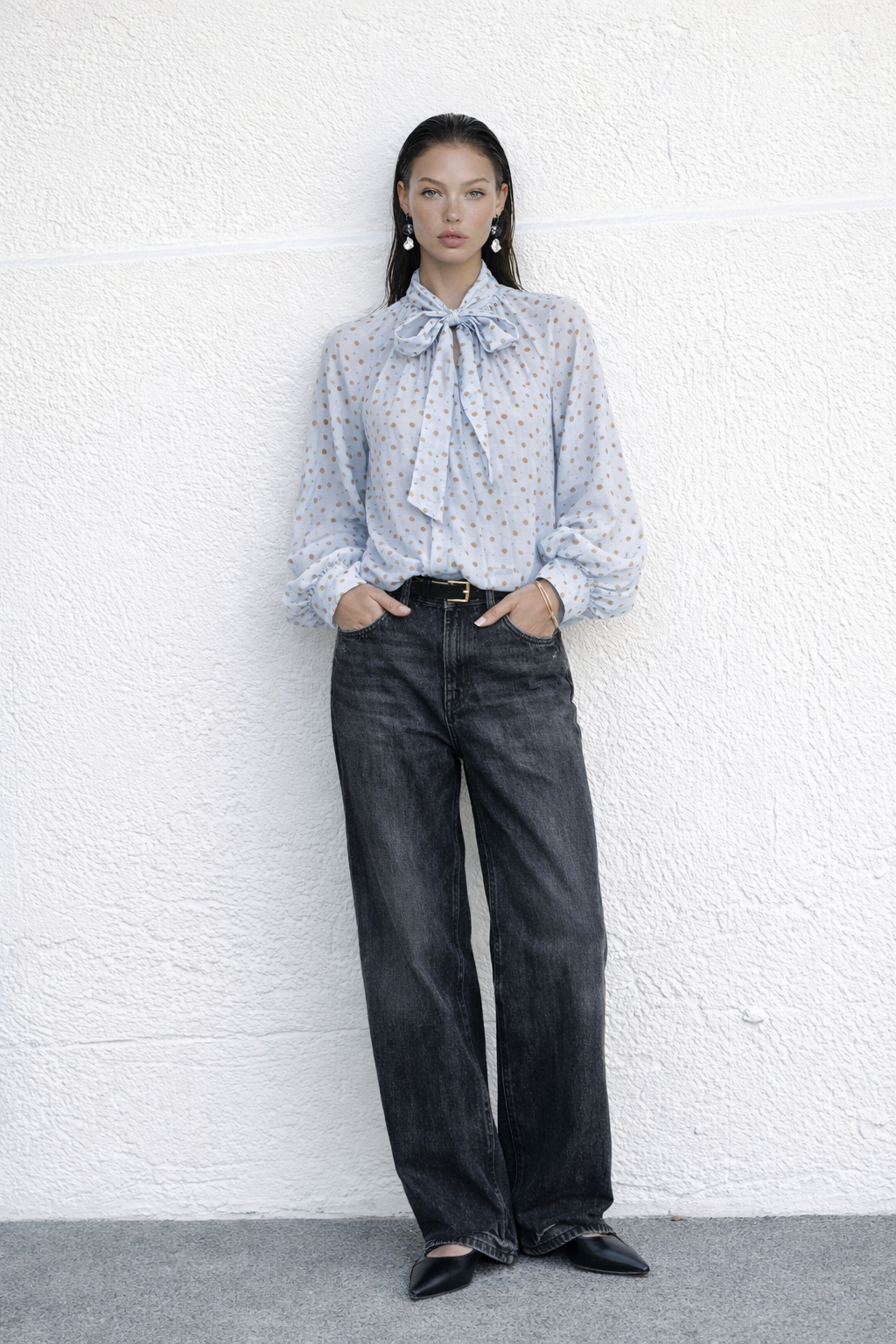 Blusa lunares lazo