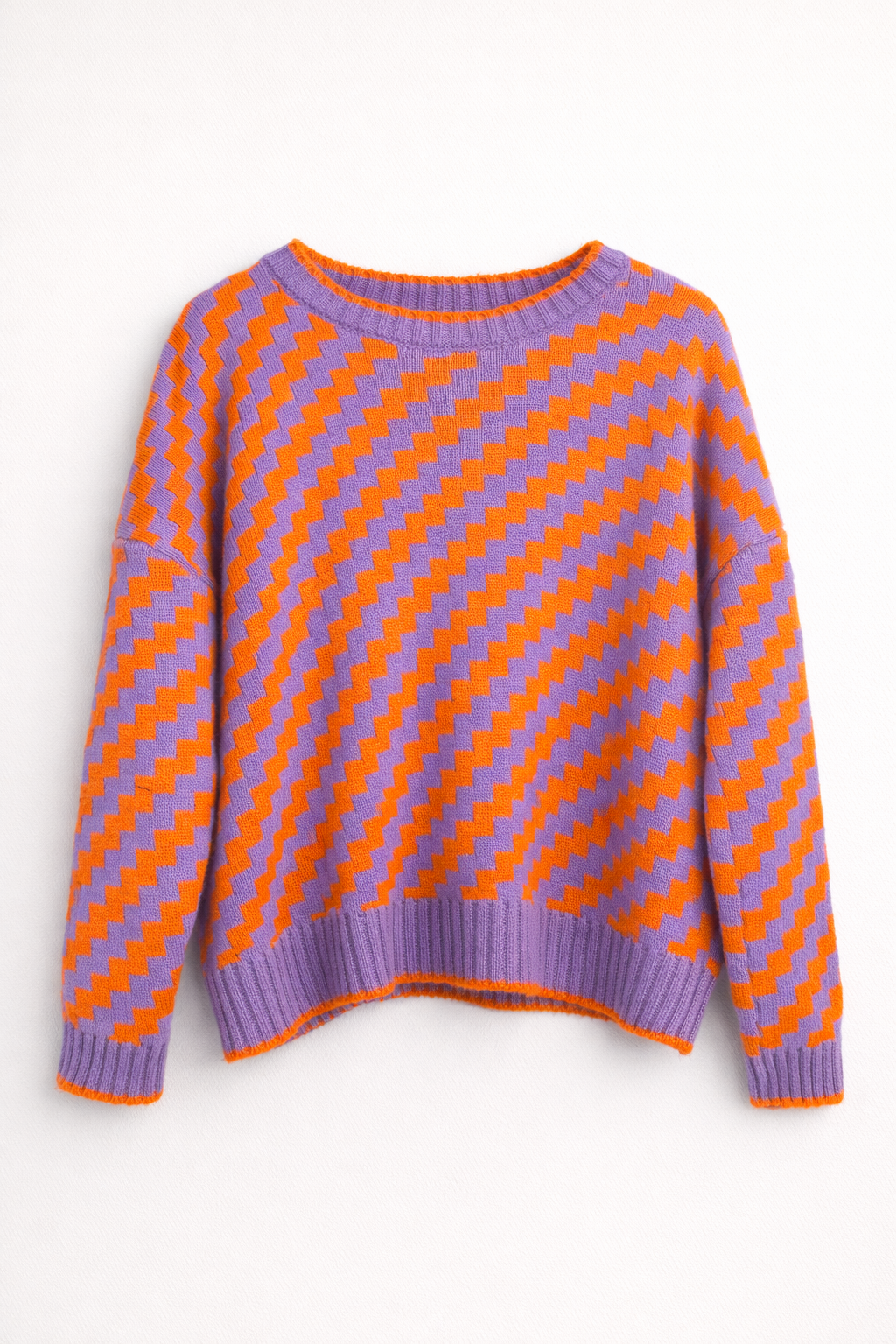 Jersey de punto con diseño geométrico en contraste