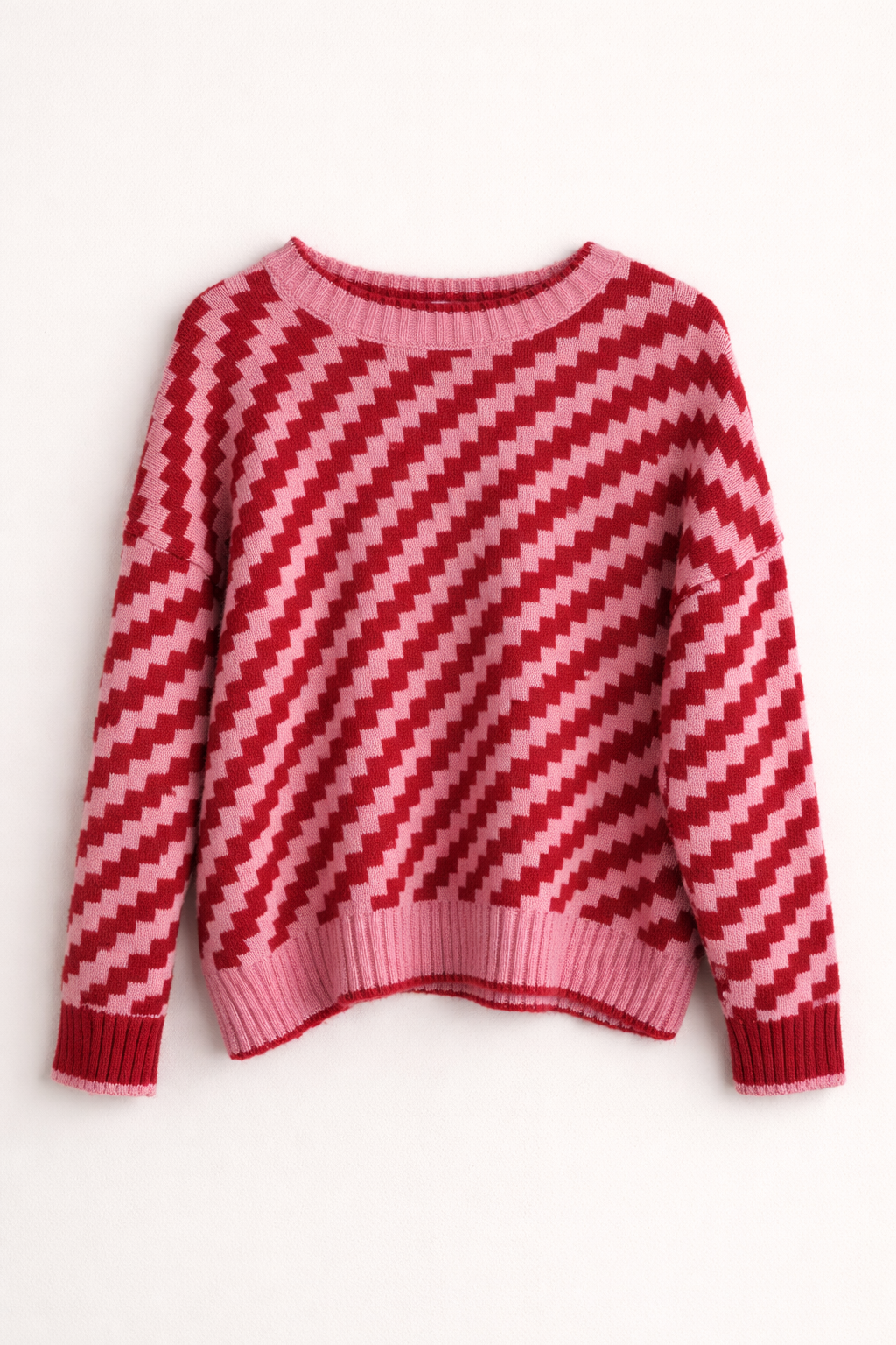 Jersey de punto con diseño geométrico en contraste