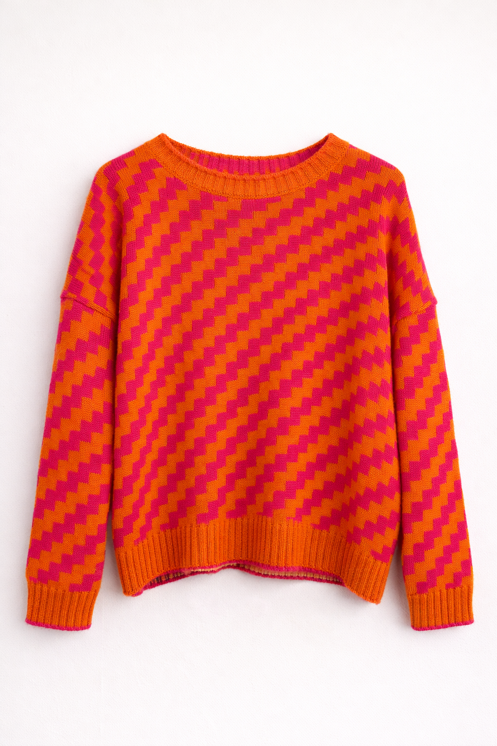 Jersey de punto con diseño geométrico en contraste