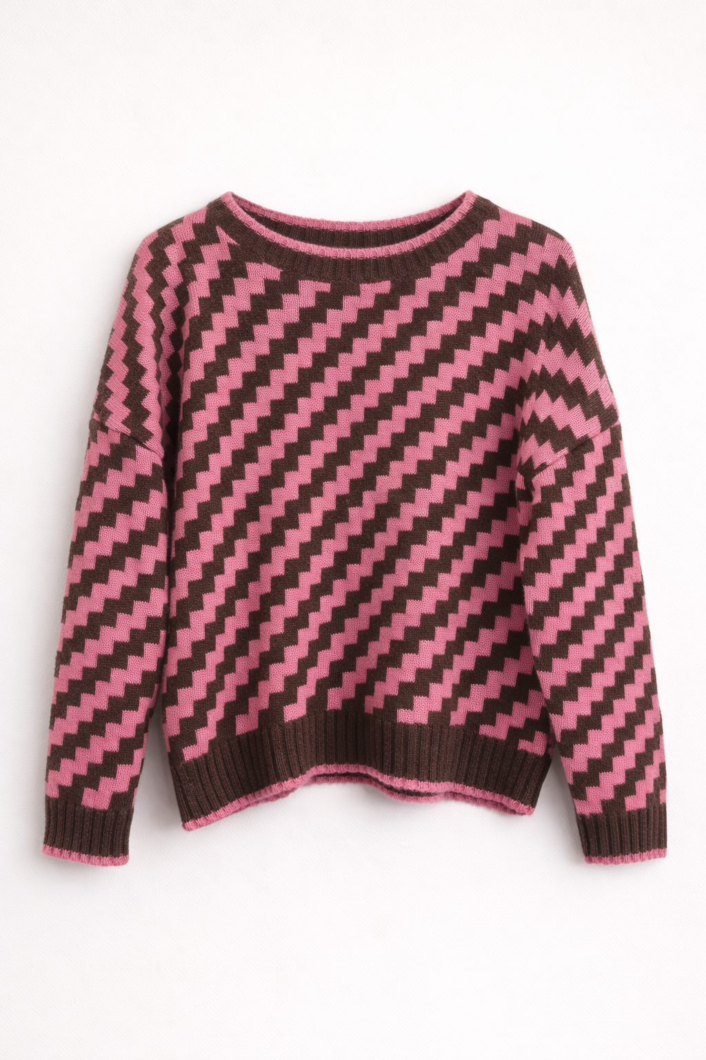 Jersey de punto con diseño geométrico en contraste