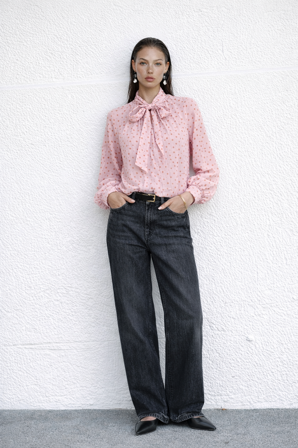 Blusa lunares lazo