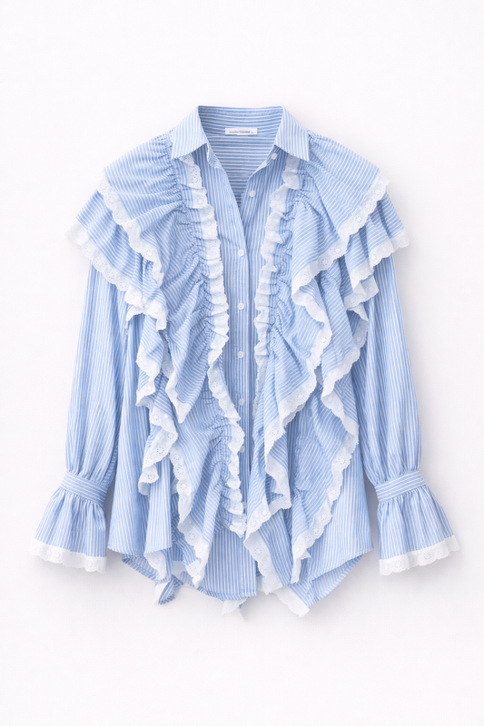 Blusa a rayas con volantes