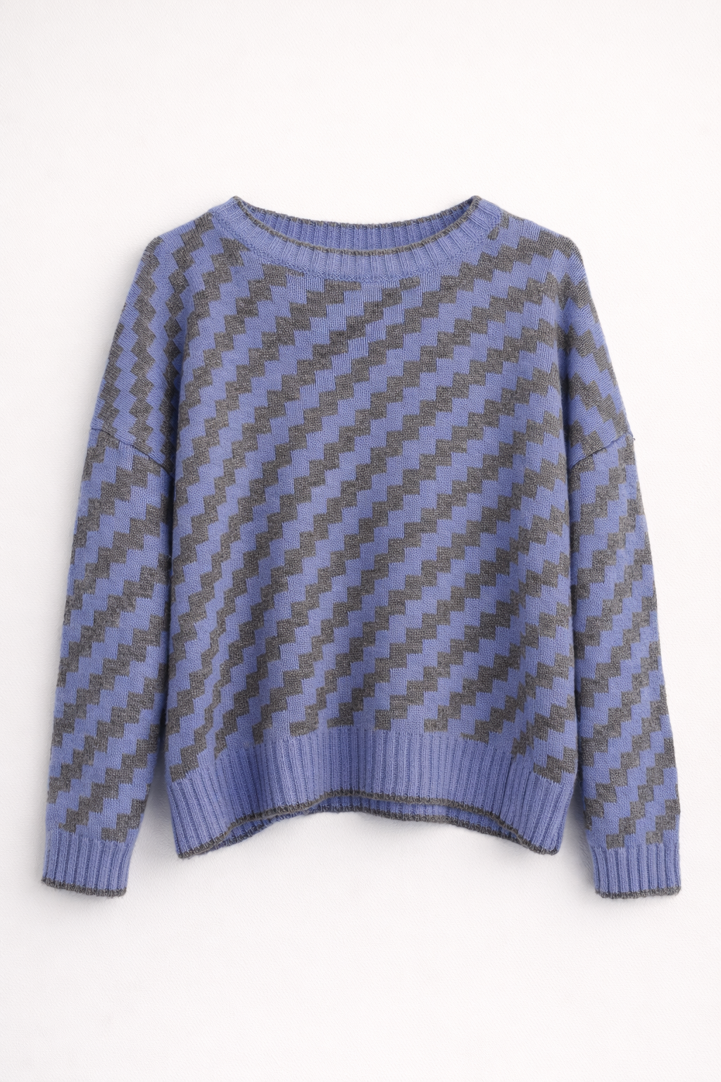 Jersey de punto con diseño geométrico en contraste