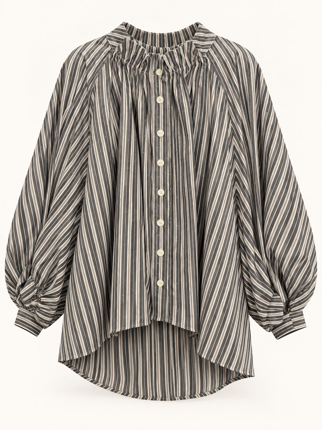 Blusa Brisa de rayas y strass gris vista frontal