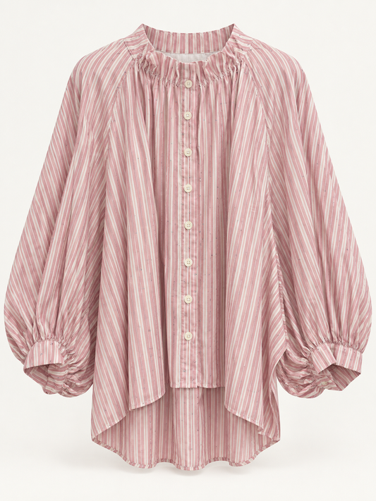 Blusa Brisa de rayas y strass rosa vista frontal