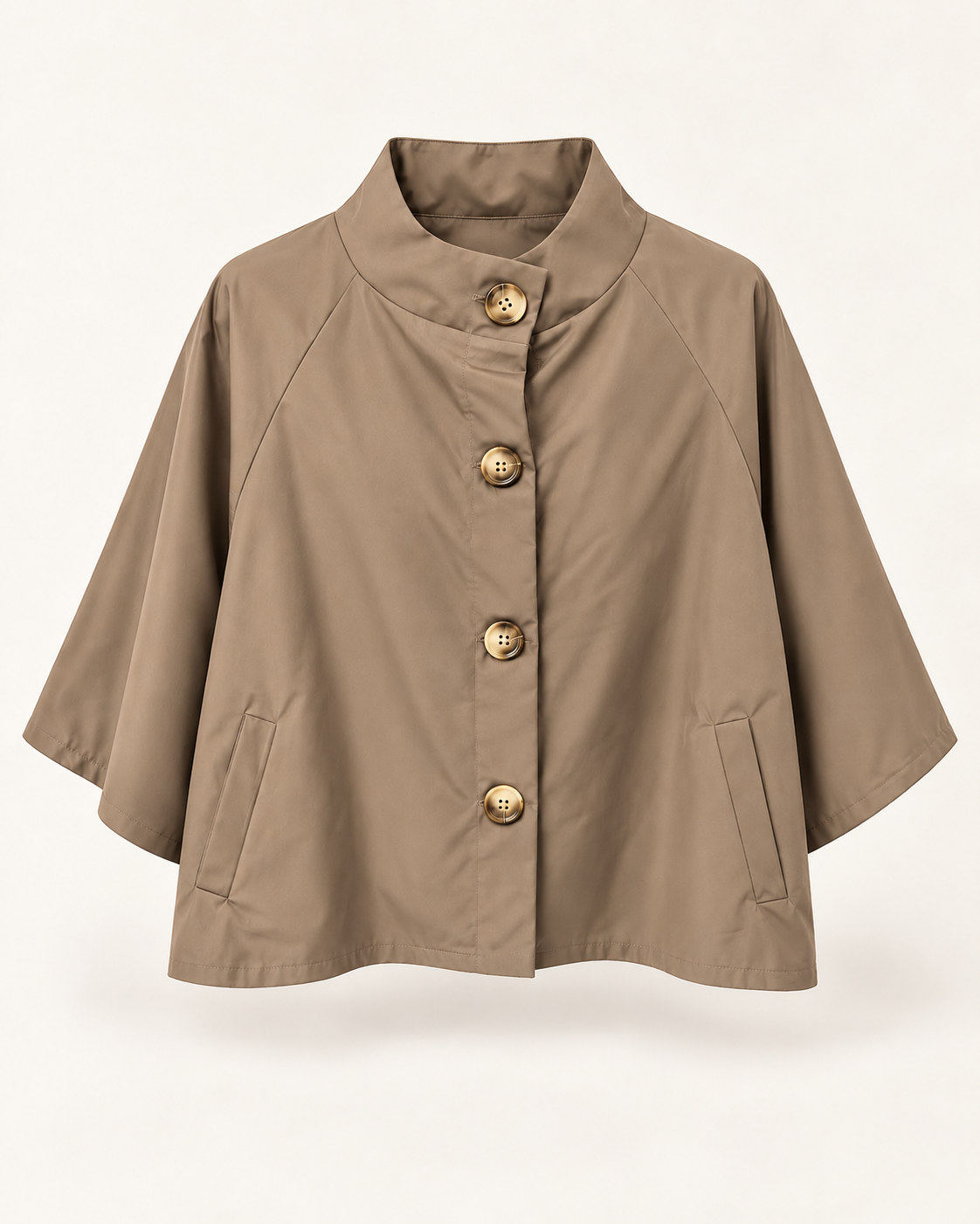 Chaqueta capa ligera topo de mujer, vista frontal