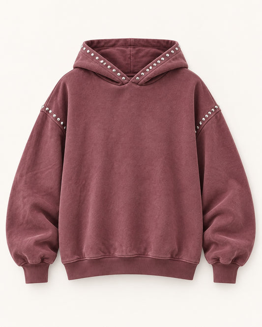 Sudadera Marais Studs burdeos, vista frontal de producto